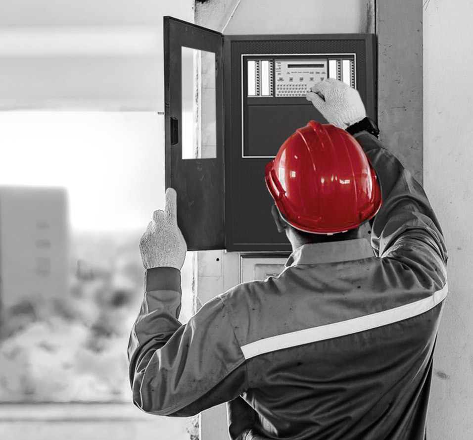 electritian working on electrical box